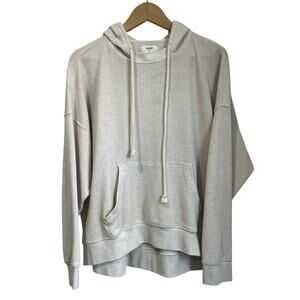 Aerie Oatmeal Thermal Hoodie Waffle Knit Cotton Blend Casual Cozy Sweater Sz M